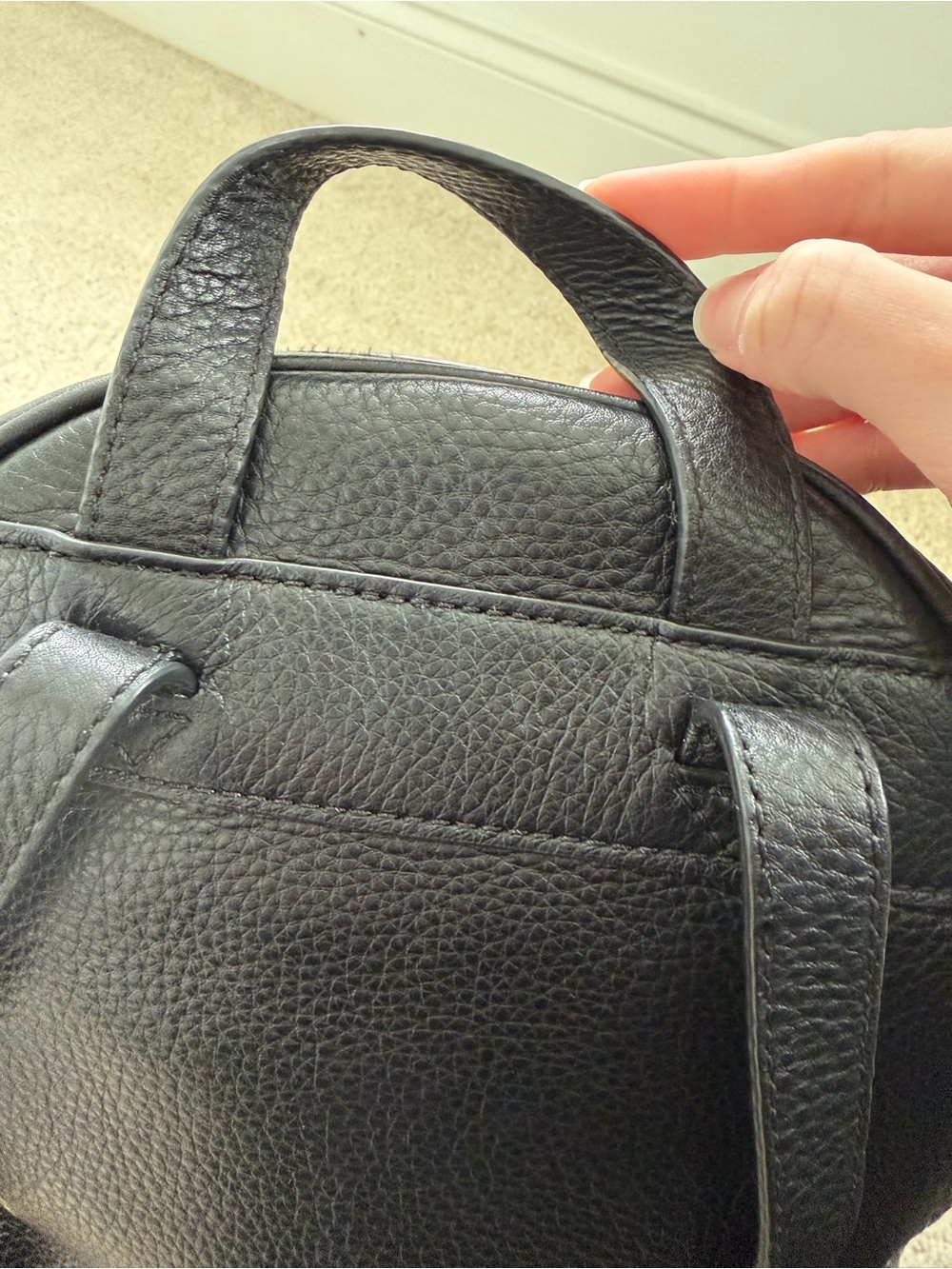 Michael Kors Black Pebbled Leather Backpack Gold Hardware Medium - Picture 7 of 16